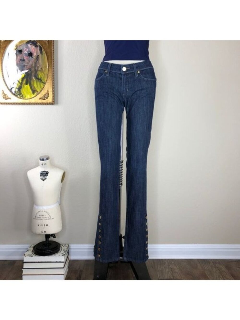 HABITUAL Straight Leg Snap Bottom Cuff Dark Jeans REVOLVE